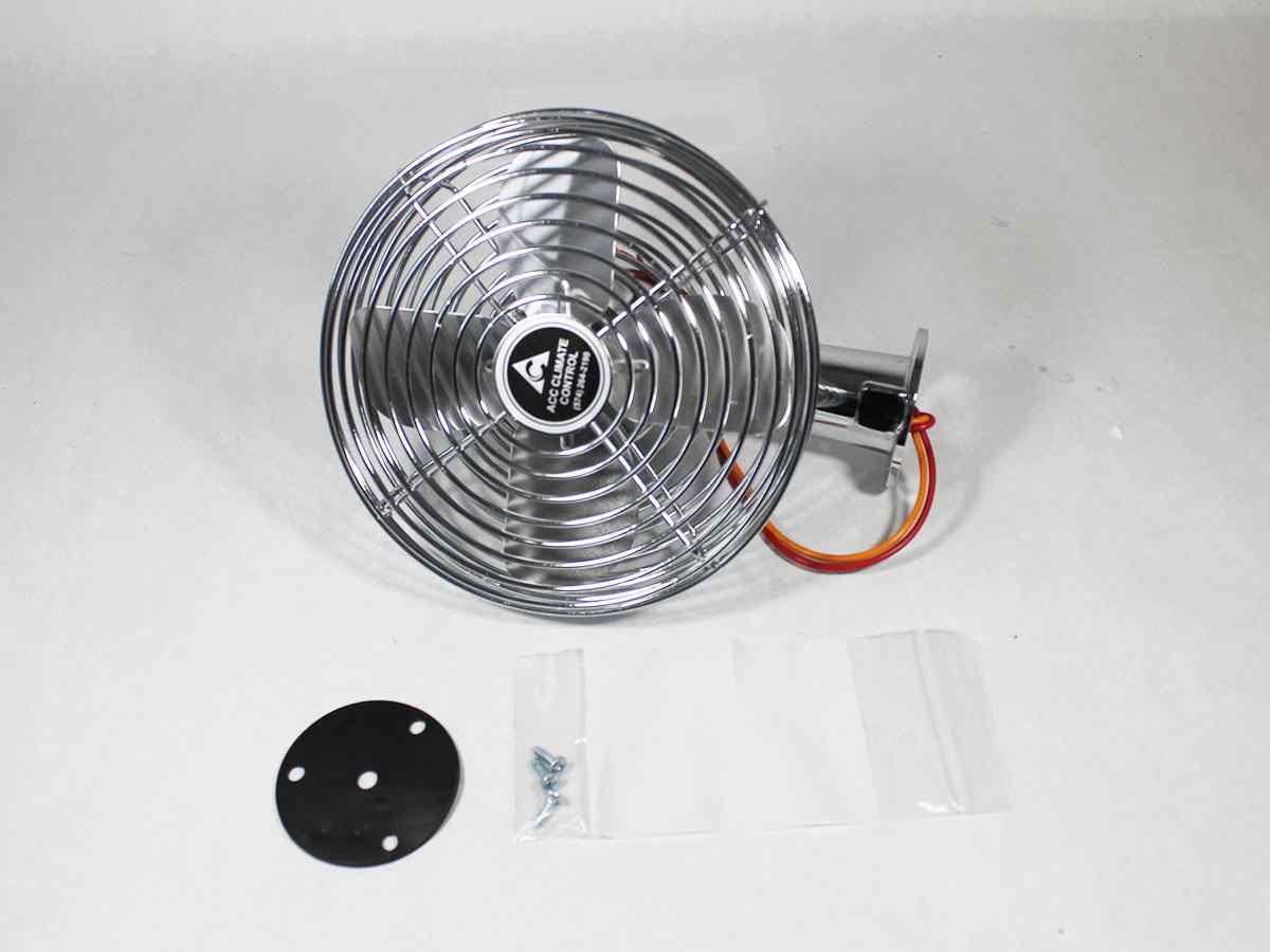 11130770A Chrome Dash Fan, 12V, No Switch