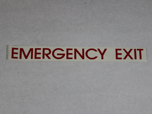 1134 DECAL, EMERGENCY EXIT RED ON CLEAR
