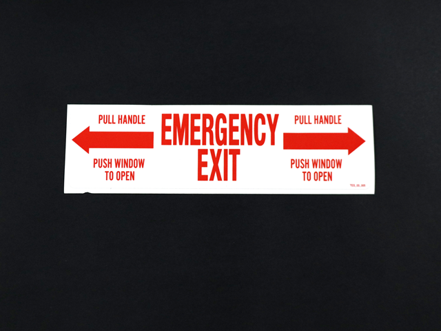 1163 Decal Emergency Exit, TES03005