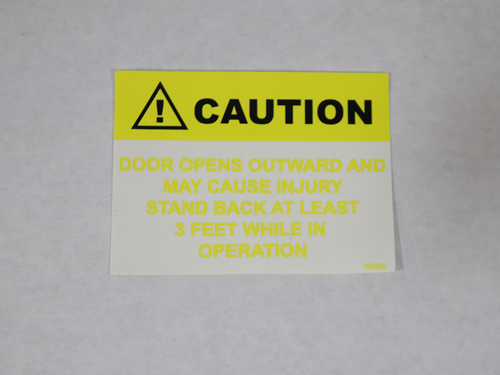 13.003.093 Decal, Caution Door Opens