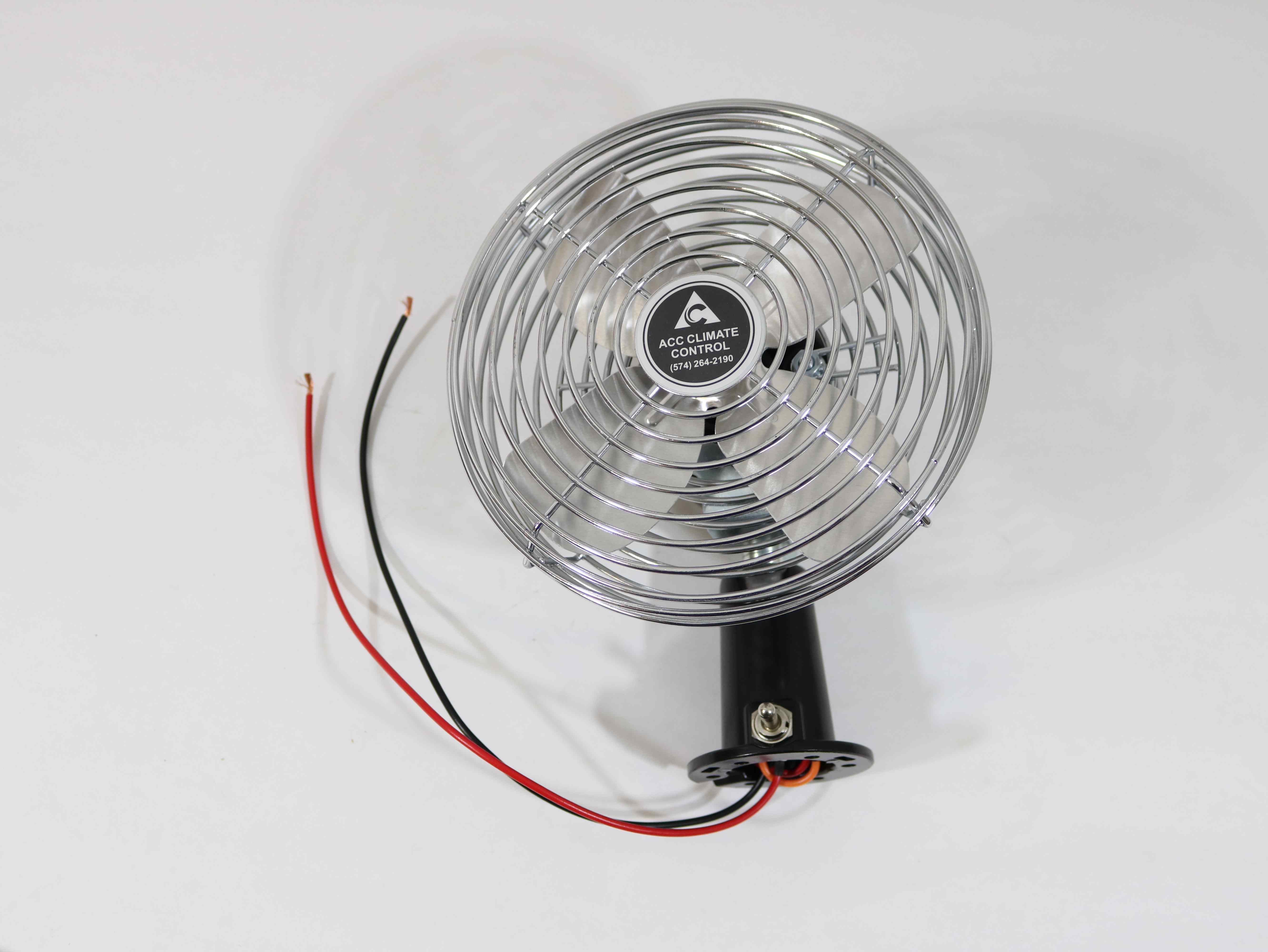 182899075 Dash Fan Black Base Chrome Guard With 2Sp Switch