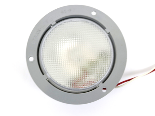 4029 4 INCH Clear Dome Light W/Gray Trim Ring Sell with #94992 Pigtail
