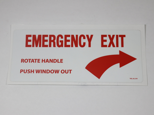 60052001 Emergency Window Decal
