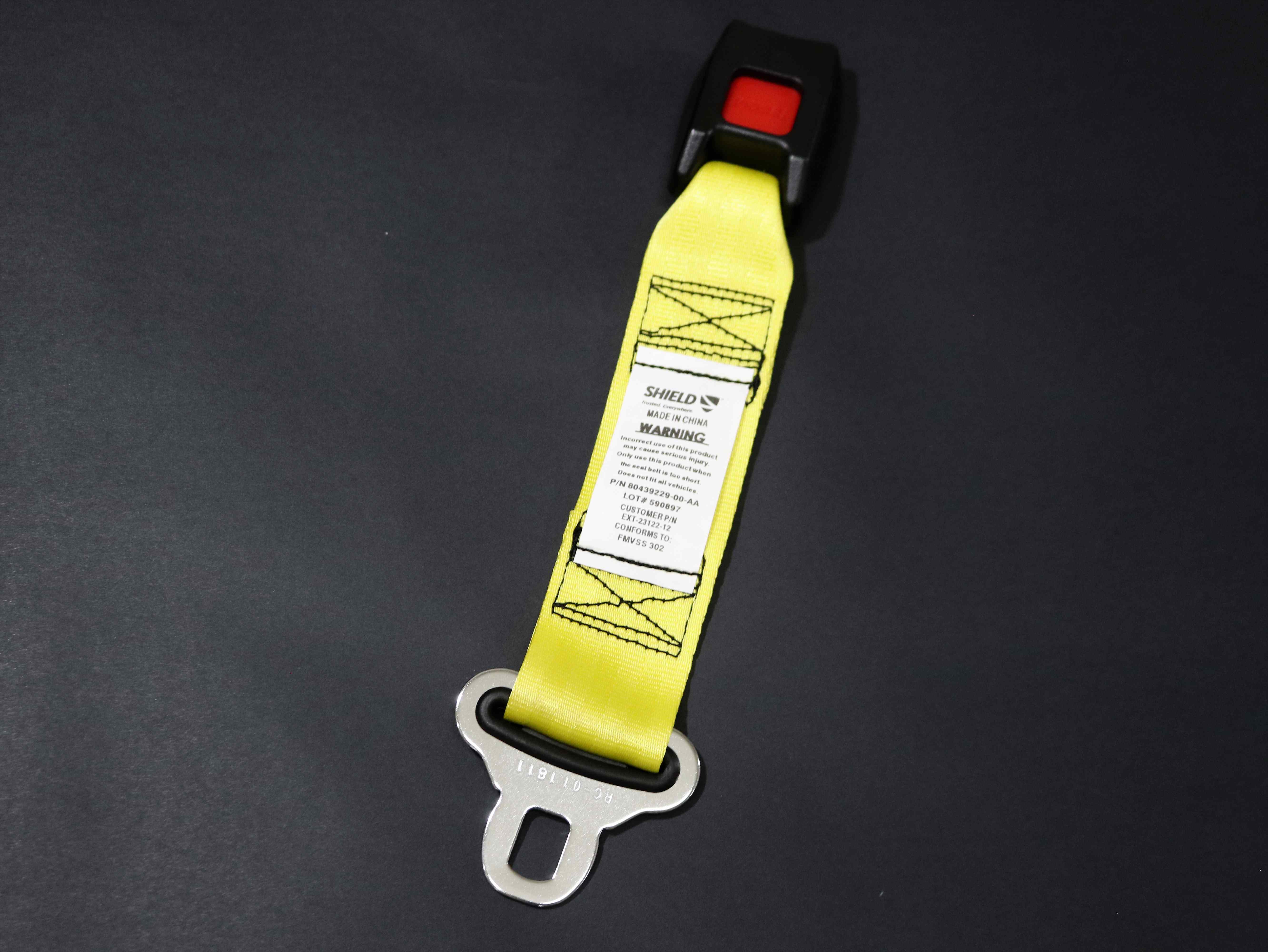 6911 12 INCH Seat Belt Extension, Yellow, For Shield Seatbelt Manual,