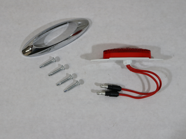 MCL131R2B RED MARKER LIGHT, LED W/ CHROME BEZEL