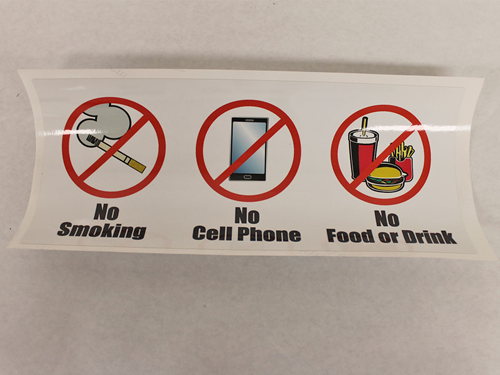 NFNSNCDECAL No Food/No Smoking/No Cell Phones Decal