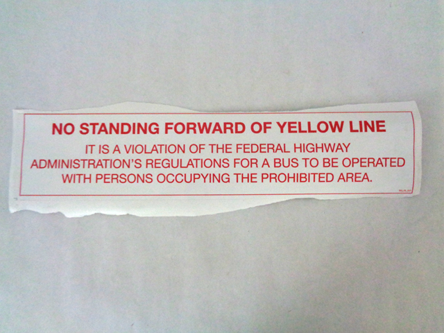 TES-01-013 No Standing Forward Yellow Line Decal, 18 X 4