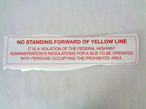 TES-01-013 No Standing Forward Yellow Line Decal, 18 X 4