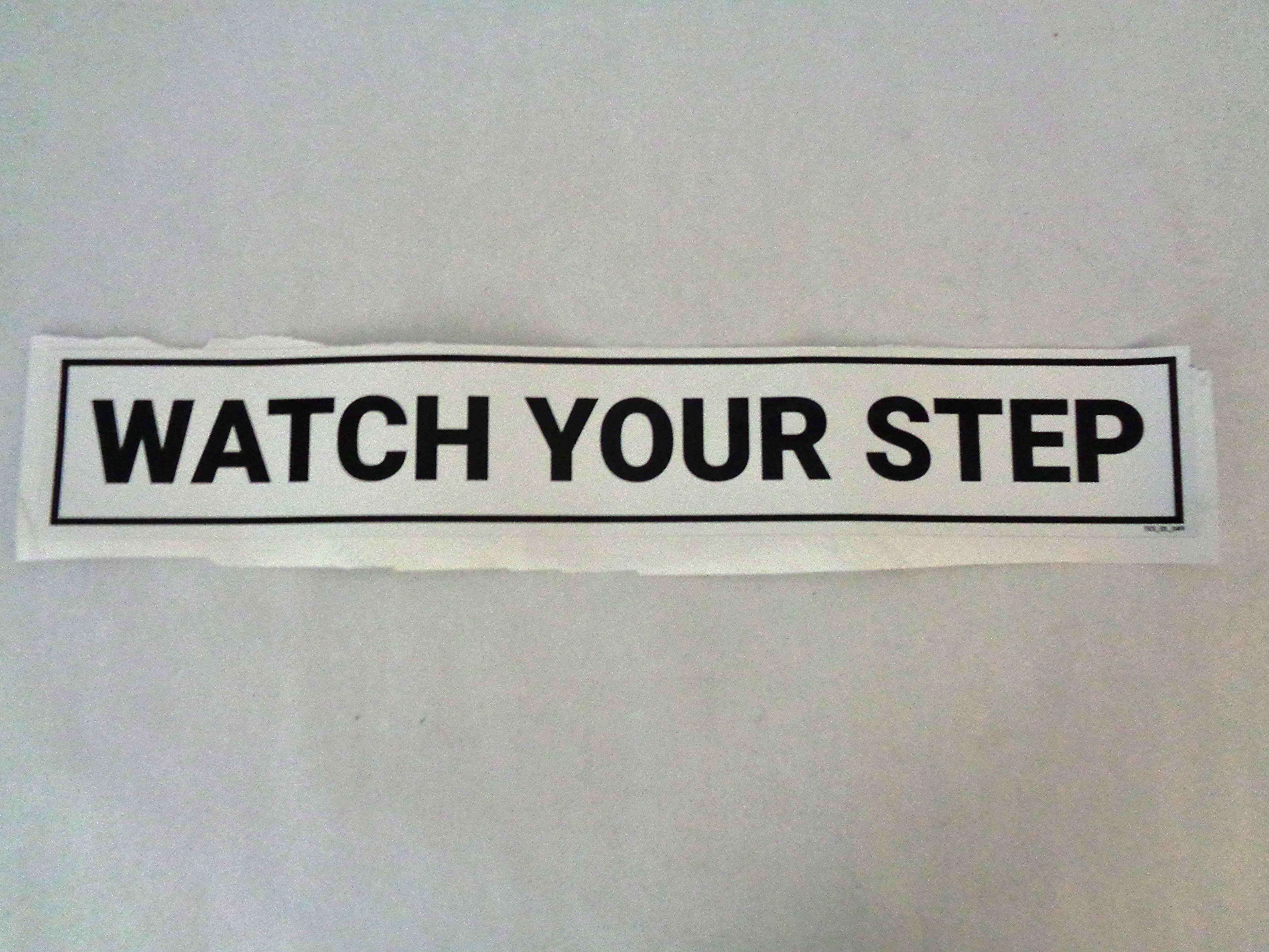 TES-01-025  INCHWatch Your Step INCH Decal, Yellow