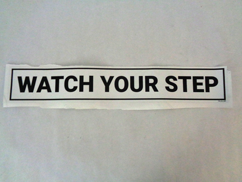 TES-01-025  INCHWatch Your Step INCH Decal, Yellow