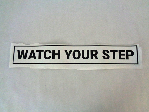 TES-01-025  INCHWatch Your Step INCH Decal, Yellow