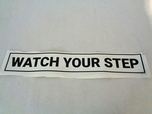 TES-01-025  INCHWatch Your Step INCH Decal, Yellow