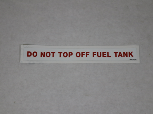 TES-02-035 Do Not Top Off Fuel Tank