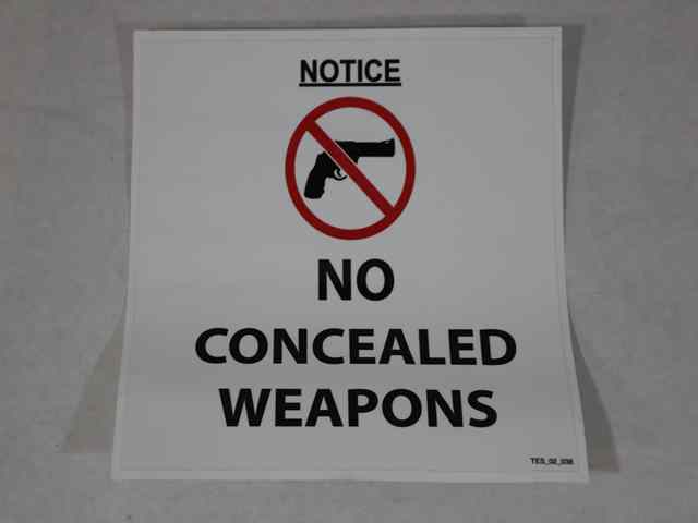TES-02-038 No Concealed Weapons