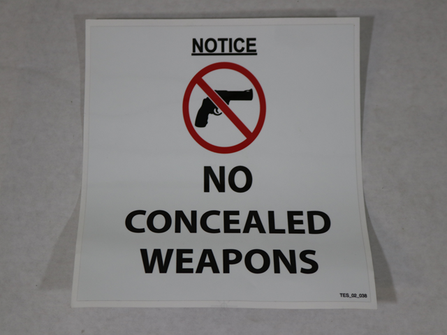 TES-02-038 No Concealed Weapons