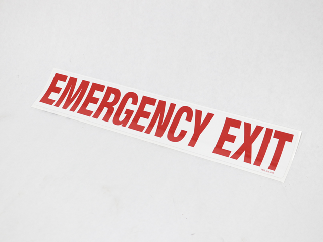 TES-03-012 Red Emergency Exit W/ White Background 15 X 3