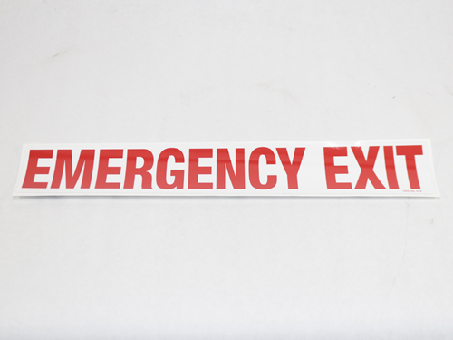 TES-03-012 Red Emergency Exit W/ White Background 15 X 3