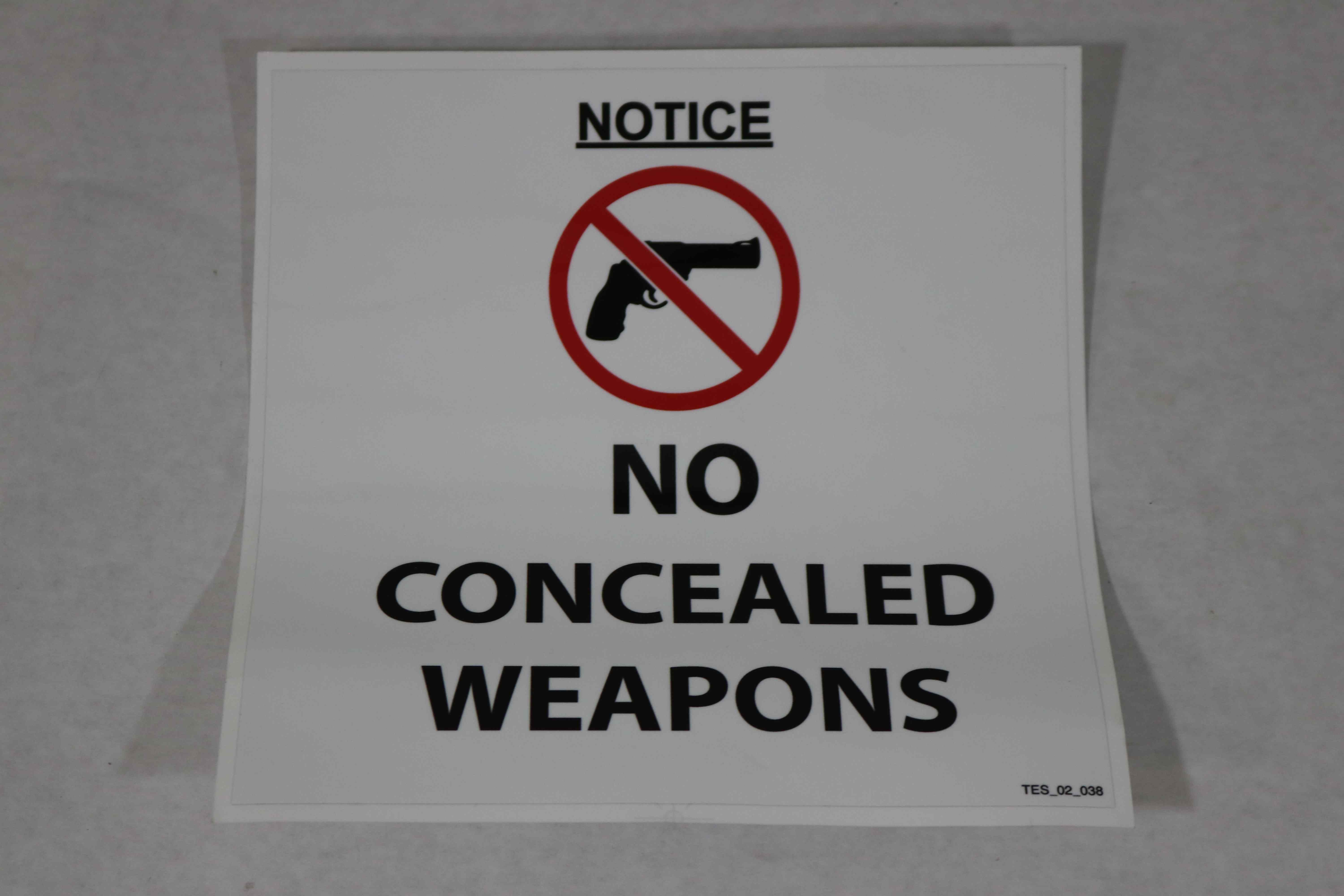 TES.02.038 No Concealed Weapons