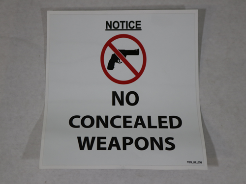 TES.02.038 No Concealed Weapons