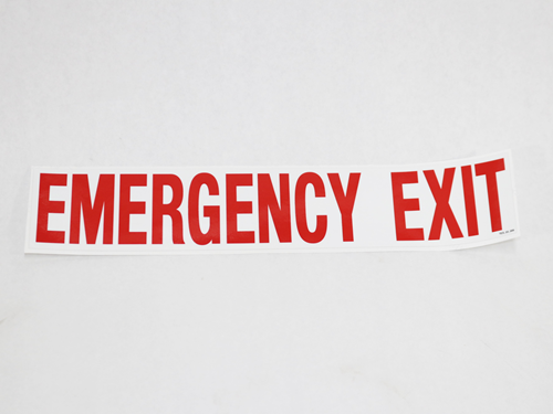 TES03009 Emergency Exit Decal 3 INCH X 12 INCH